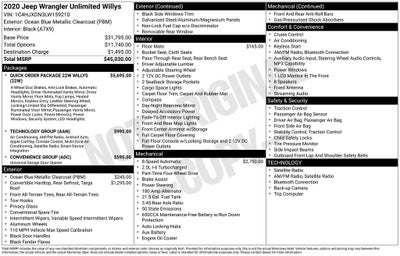 2020 Jeep Wrangler Unlimited Willys