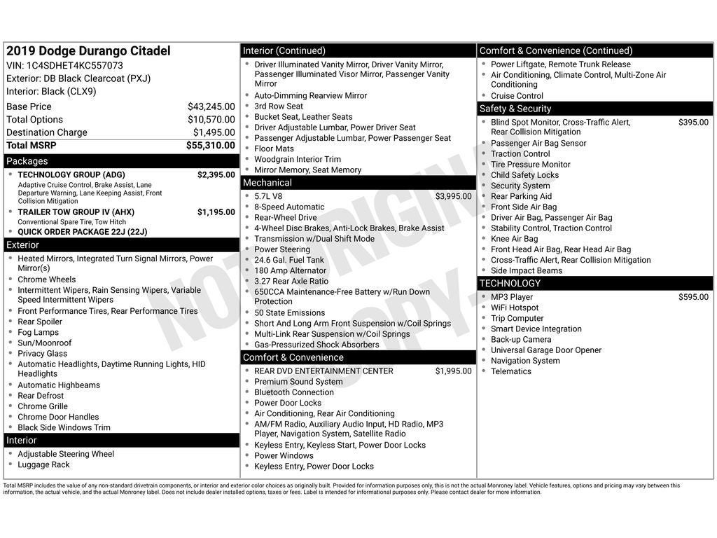 2019 Dodge Durango Citadel