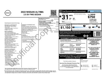 2022 Nissan Altima 2.5 SV