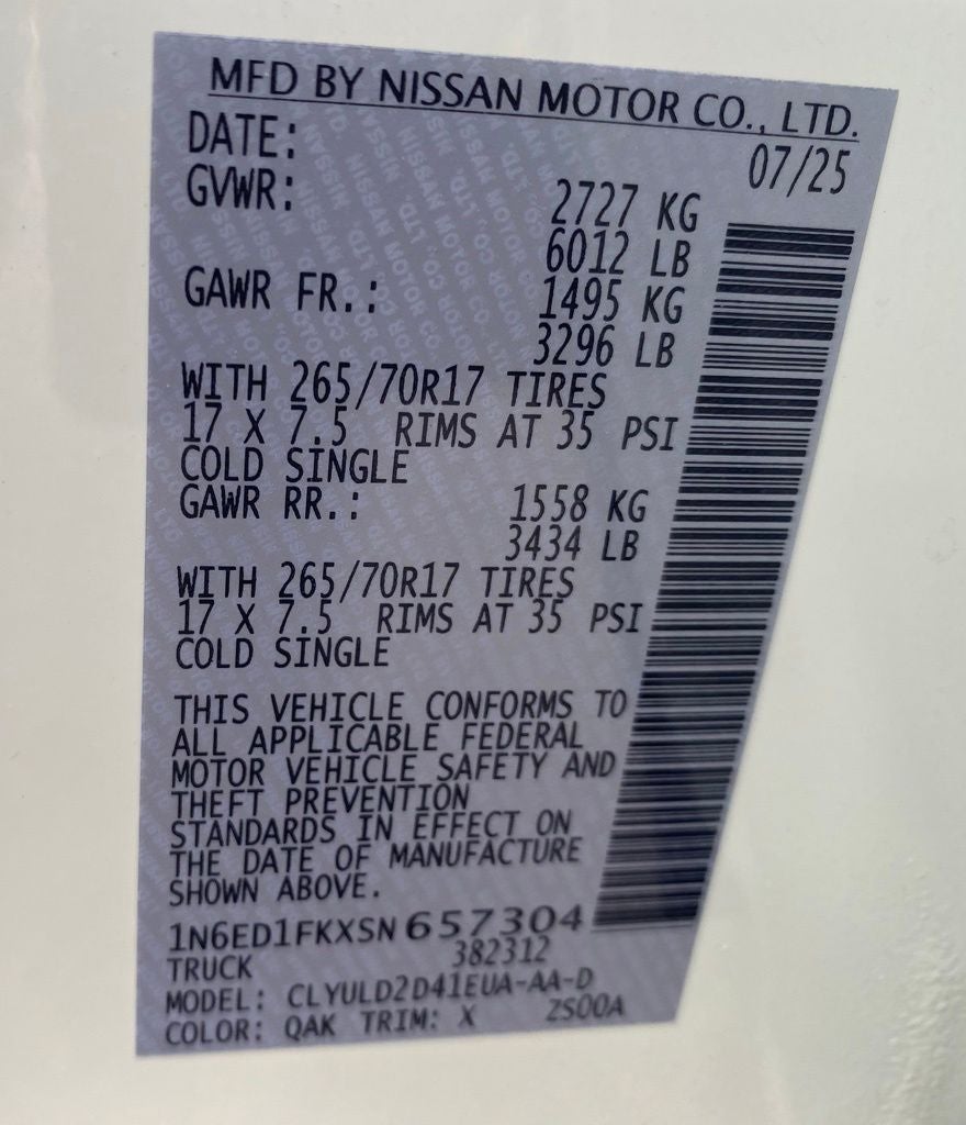 2025 Nissan Frontier PRO-4X
