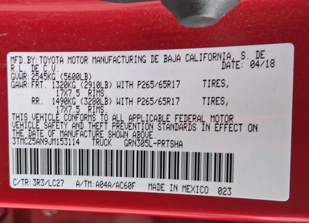 2018 Toyota Tacoma TRD Sport V6