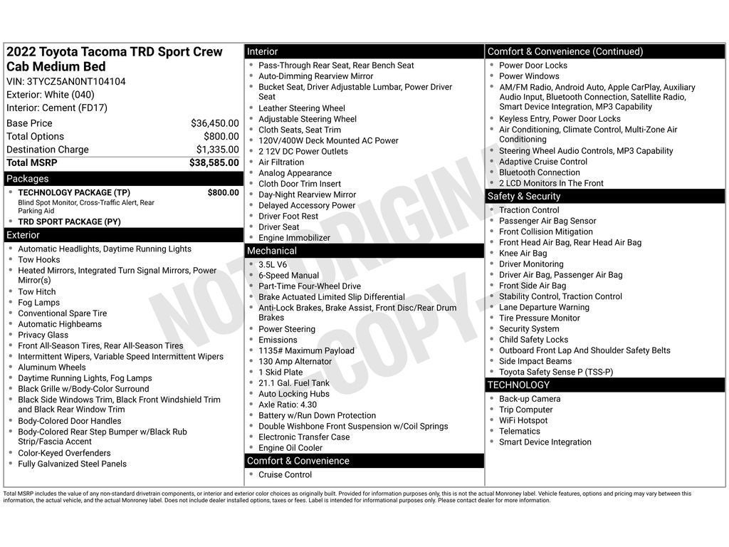 2022 Toyota Tacoma TRD Sport