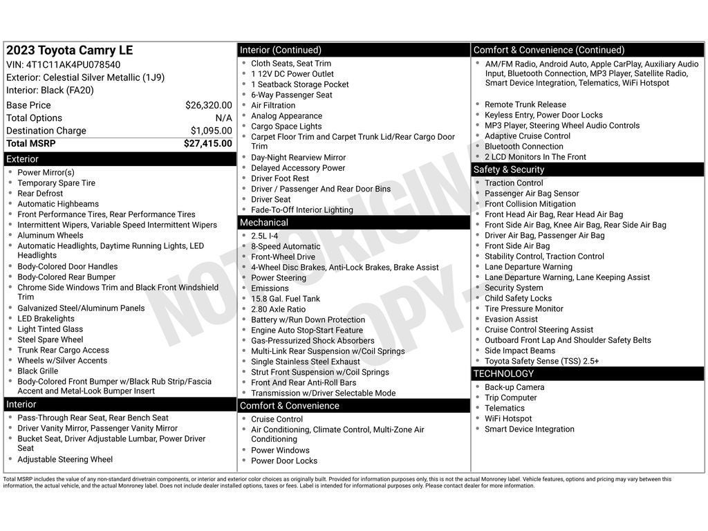 2023 Toyota Camry LE