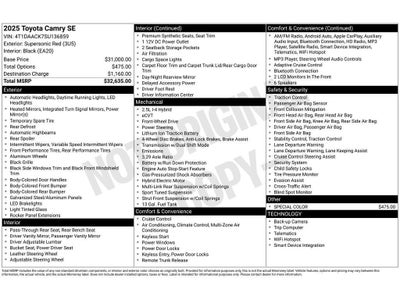 2025 Toyota Camry Hybrid SE