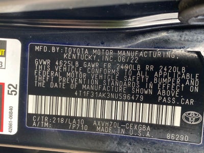 2022 Toyota Camry Hybrid XLE