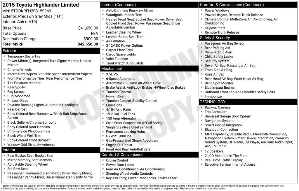2015 Toyota Highlander Limited
