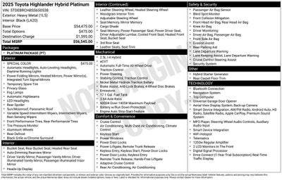 2025 Toyota Highlander Hybrid Platinum