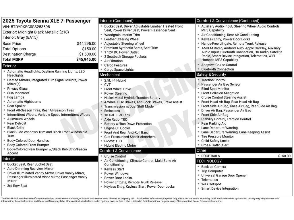 2025 Toyota Sienna XLE
