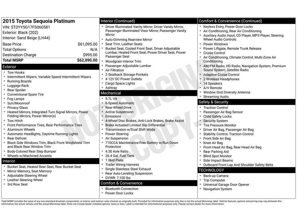 2015 Toyota Sequoia Platinum