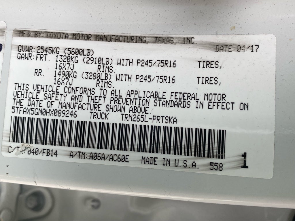 2017 Toyota Tacoma SR