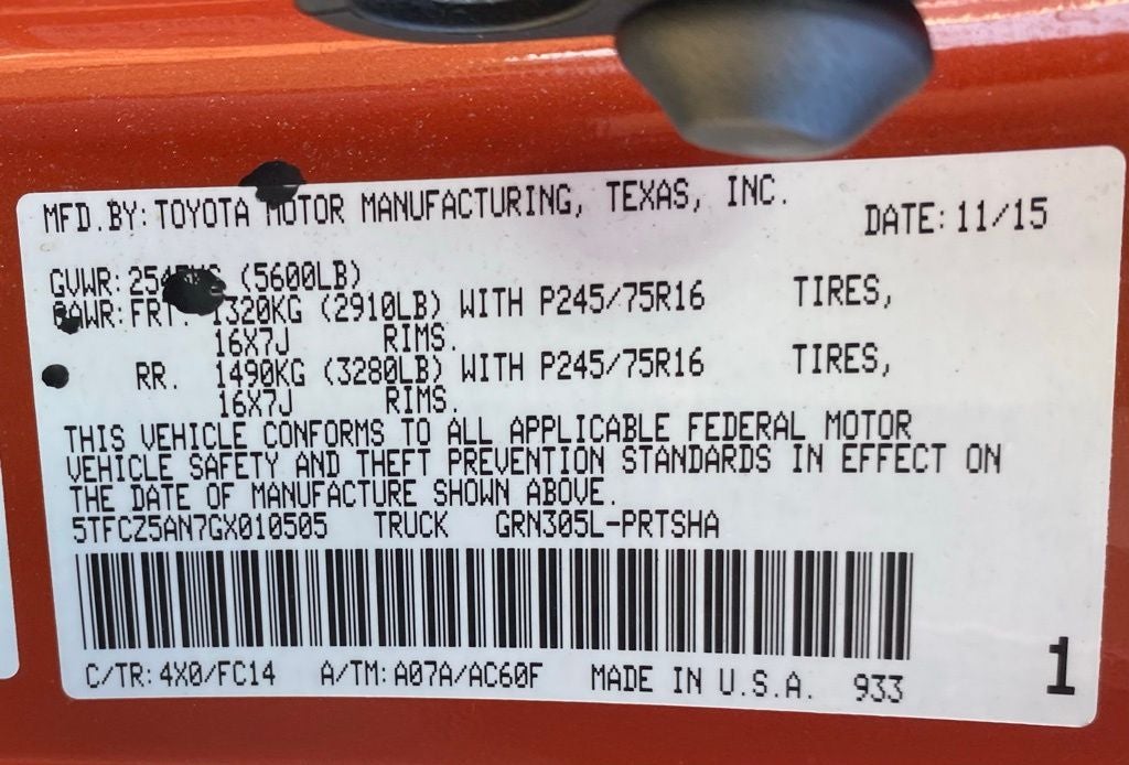 2016 Toyota Tacoma SR V6