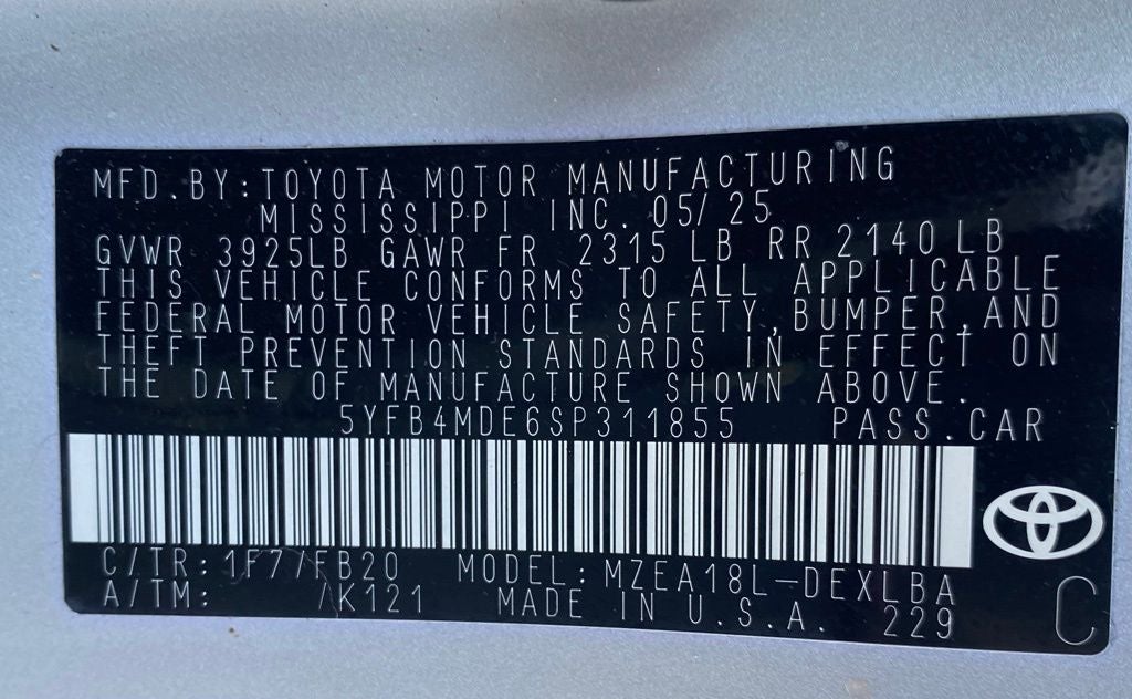 2025 Toyota Corolla LE