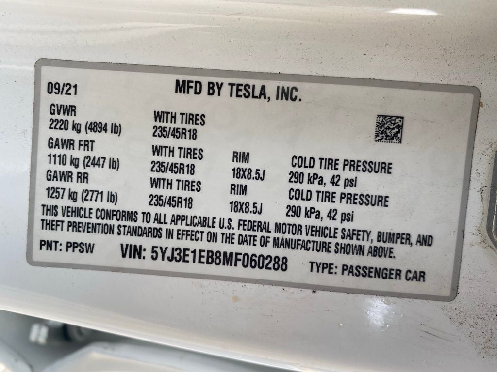 2021 Tesla Model 3 Long Range
