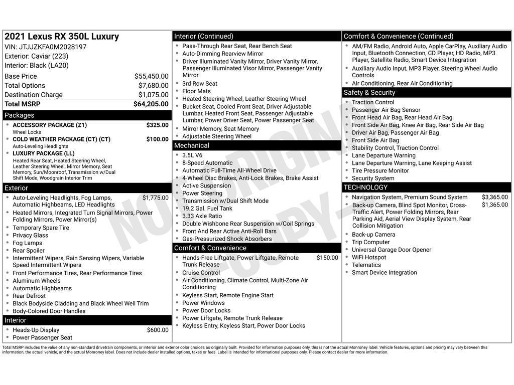 2021 Lexus RX 350 Luxury