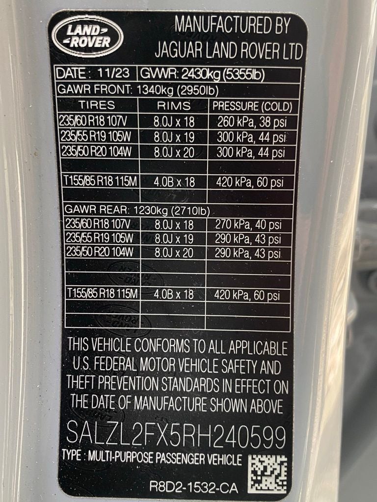 2024 Land Rover Range Rover Evoque Dynamic