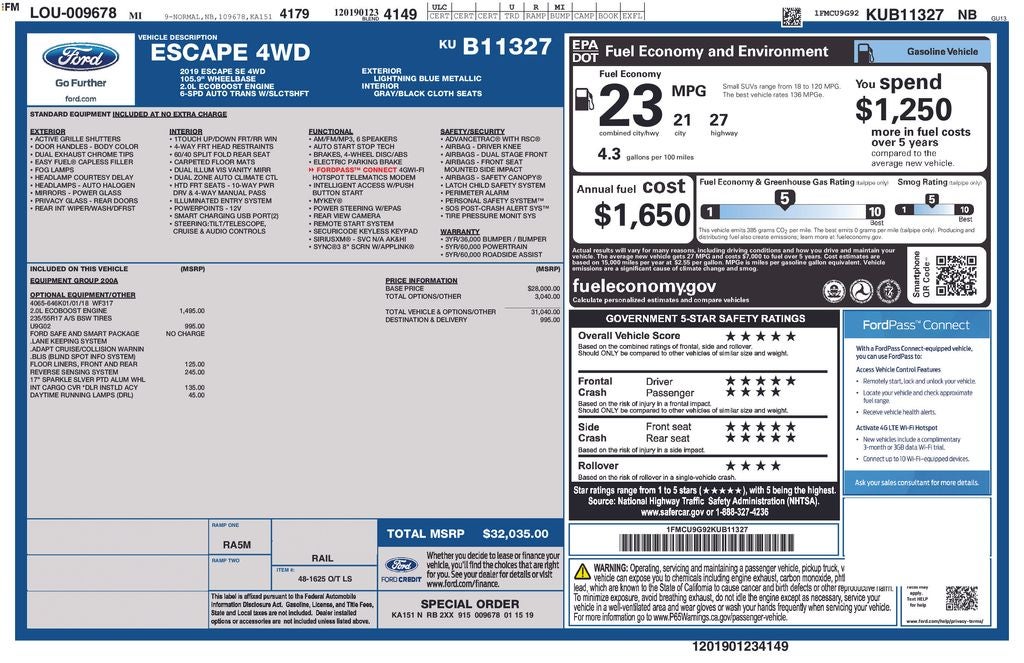 2019 Ford Escape SE