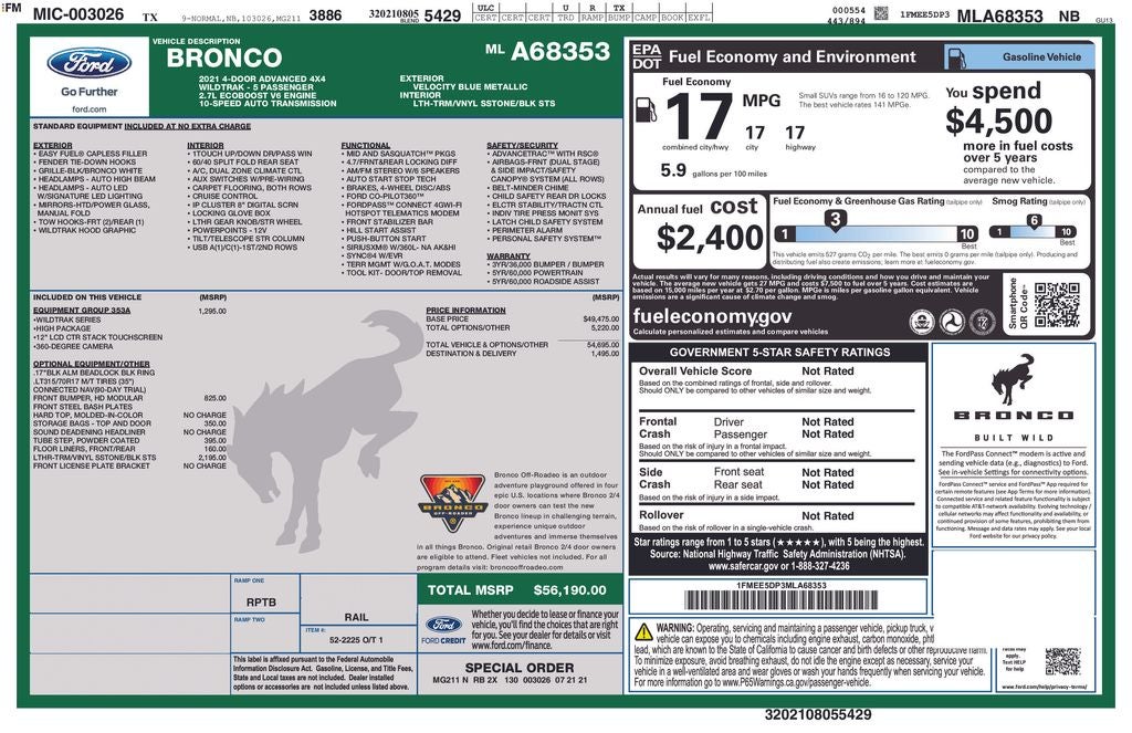 2021 Ford Bronco Wildtrak