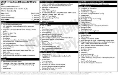 2024 Toyota Grand Highlander Hybrid XLE