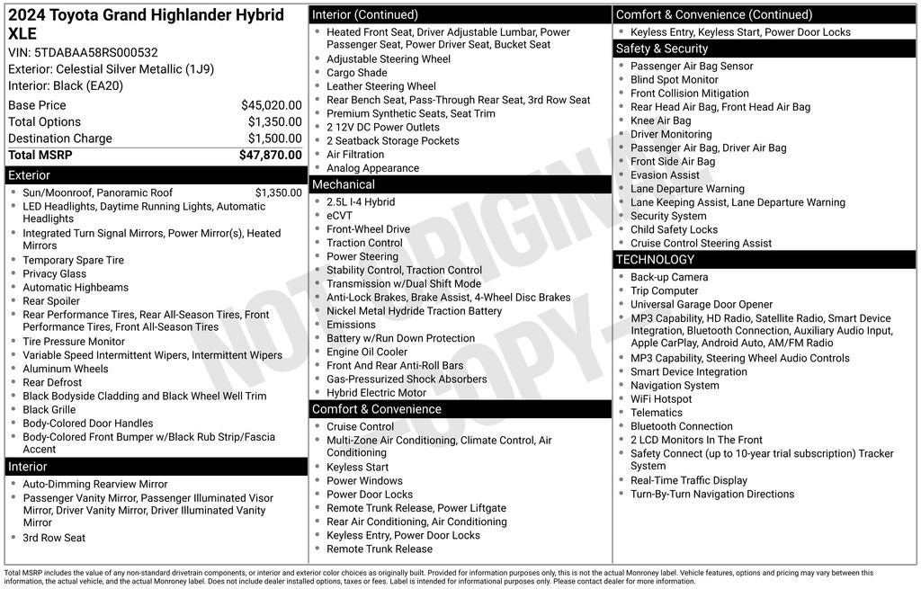 2024 Toyota Grand Highlander Hybrid XLE