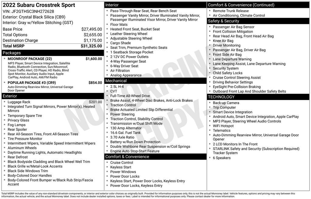 2022 Subaru Crosstrek Sport