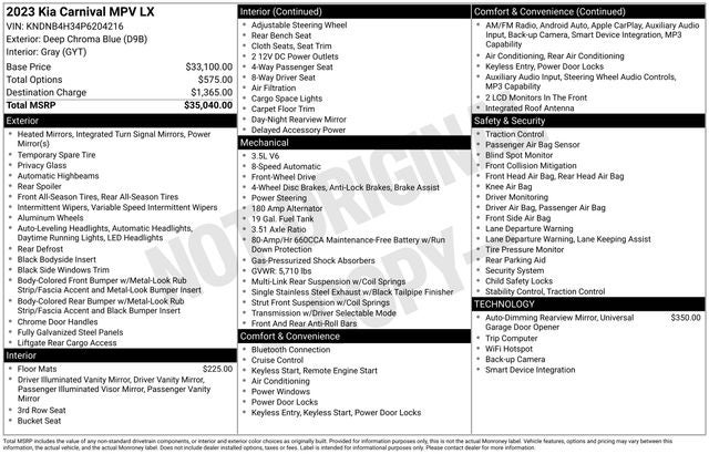 2023 Kia Carnival LX