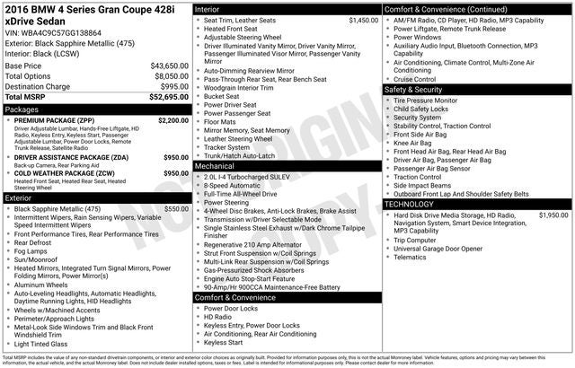 2016 BMW 4 Series 428i xDrive Gran Coupe