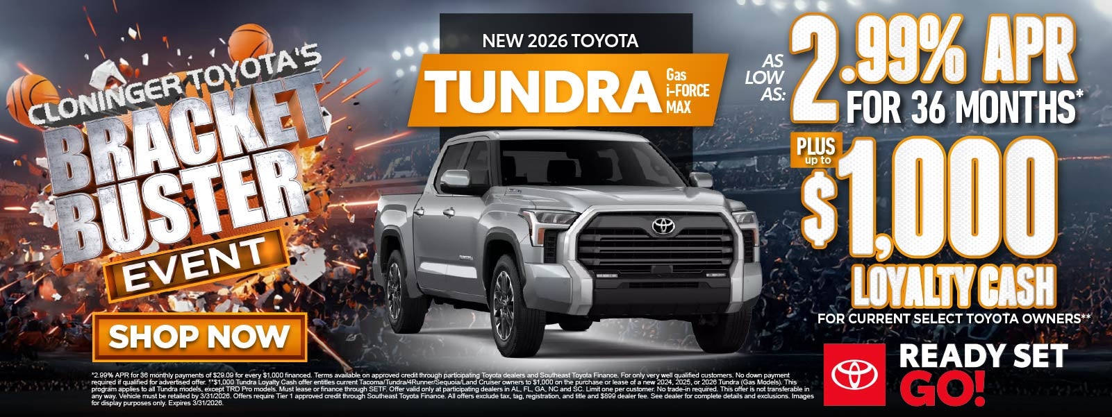 "New 2026 Toyota Tundra Gas/i-FORCE MAX"	"As low as 2.99% AP