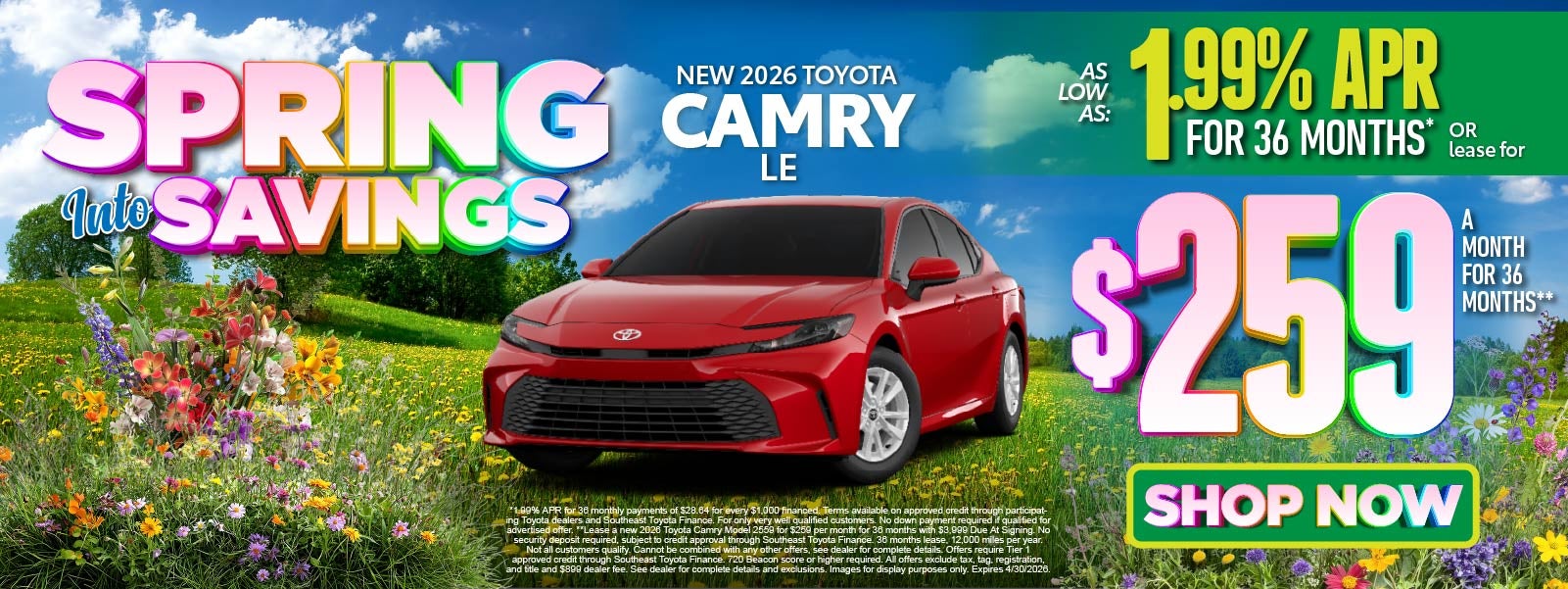 New 2026 Toyota Camry LE Offer - Shop Now