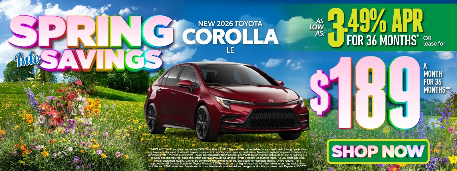 New 2026 Toyota Corolla LE Offer - Shop Now