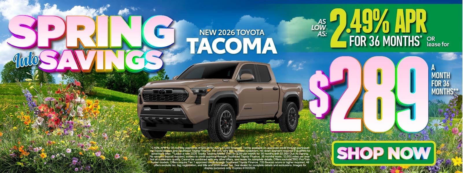 New 2026 Toyota Tacoma Offer - Shop Now
